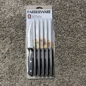 Farberware Black Triple-Riveted Steak Knives Set